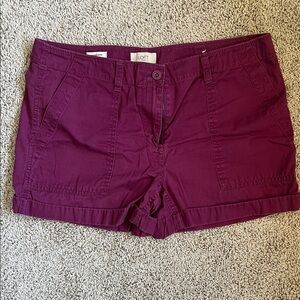 LOFT Outlet Women's Deep Plum Cargo Shorts